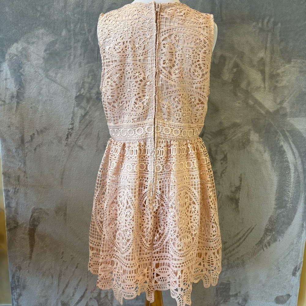 Miami Boho Bohemian Feminine Lace Midi Dress Sz L - Picture 6 of 12
